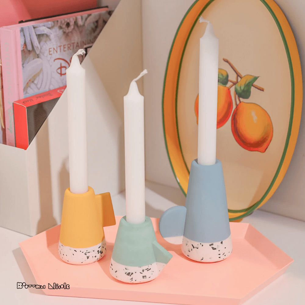Boowan Nicole: Geometric Taper Candle Holder Silicone Mould - BohriAli.com