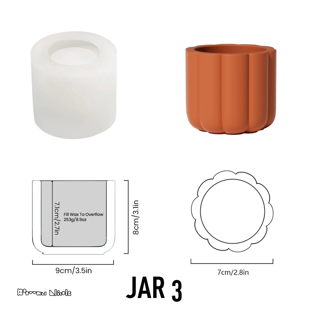 Boowan Nicole: Nicole's Candle Jar with Lid Silicone Mould