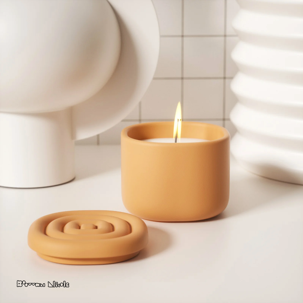 Boowan Nicole: Ripple Candle Jar Silicone Mould