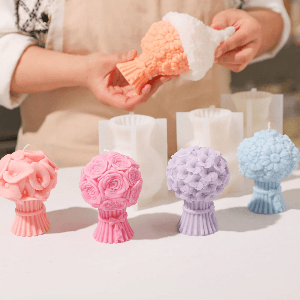 Boowan Nicole: Bouquet Flourishing Candle Silicone Mould Collection - BohriAli.com