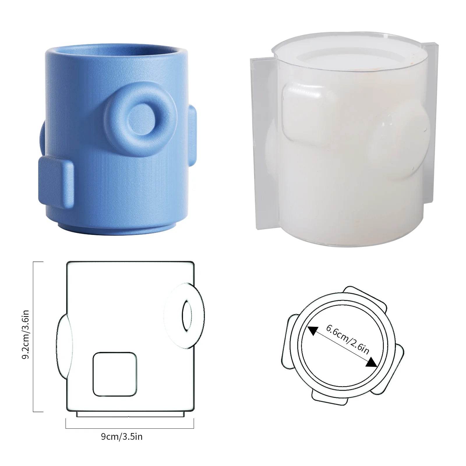 Boowan Nicole: Geometric Candle Jar with Lid Silicone Mould - BohriAli.com