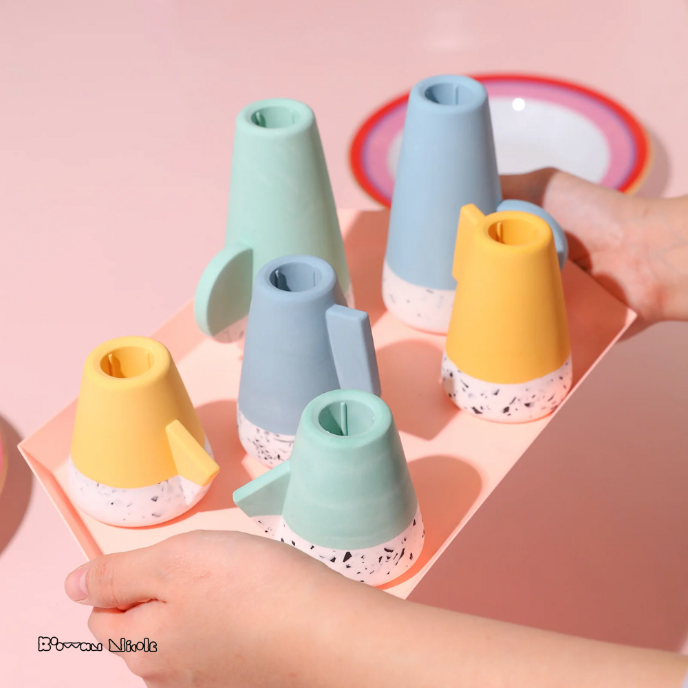 Boowan Nicole: Geometric Taper Candle Holder Silicone Mould