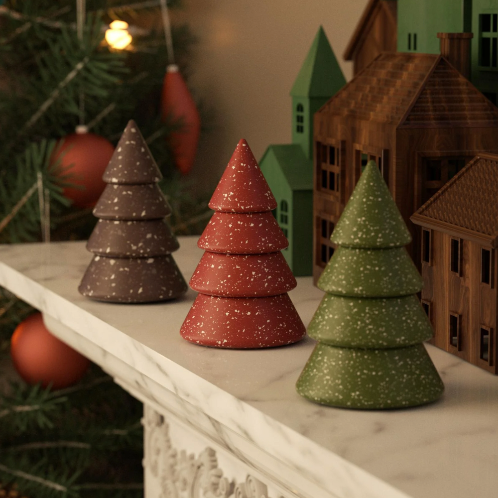 Boowan Nicole: Serene Stacking Christmas Tree Candle Jar Silicone Mold