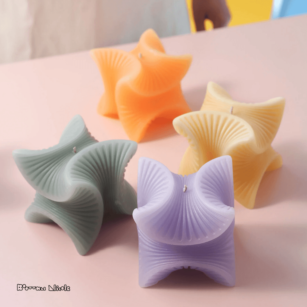 Boowan Nicole: Ribbed Twisted Cube Candle Silicone Mould - BohriAli.com