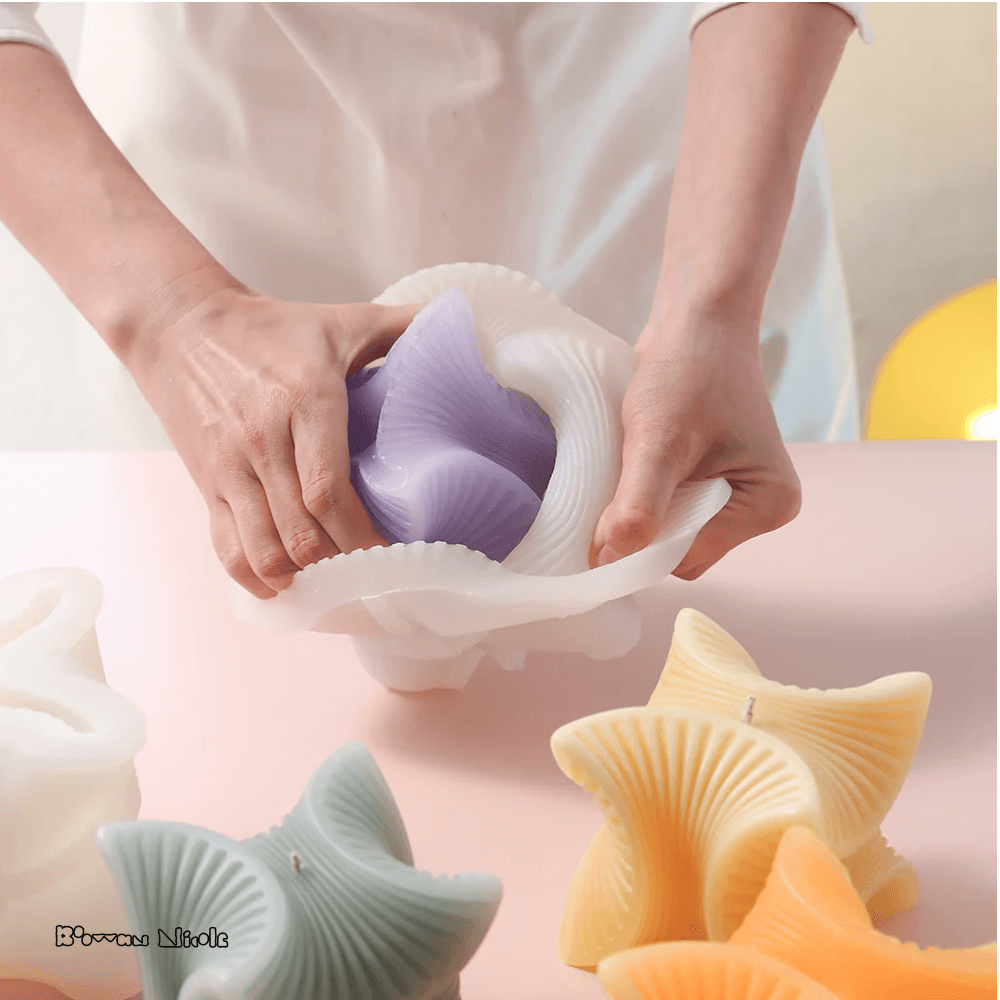 Boowan Nicole: Ribbed Twisted Cube Candle Silicone Mould - BohriAli.com