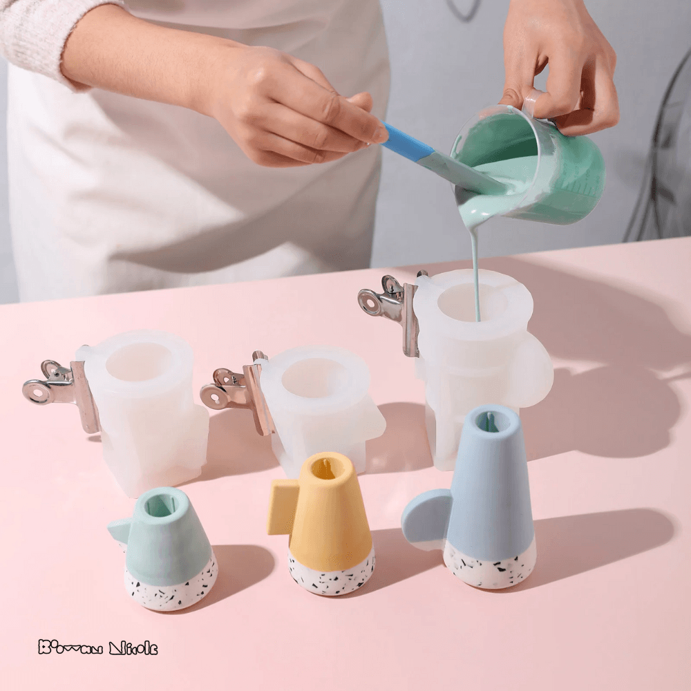 Boowan Nicole: Geometric Taper Candle Holder Silicone Mould - BohriAli.com