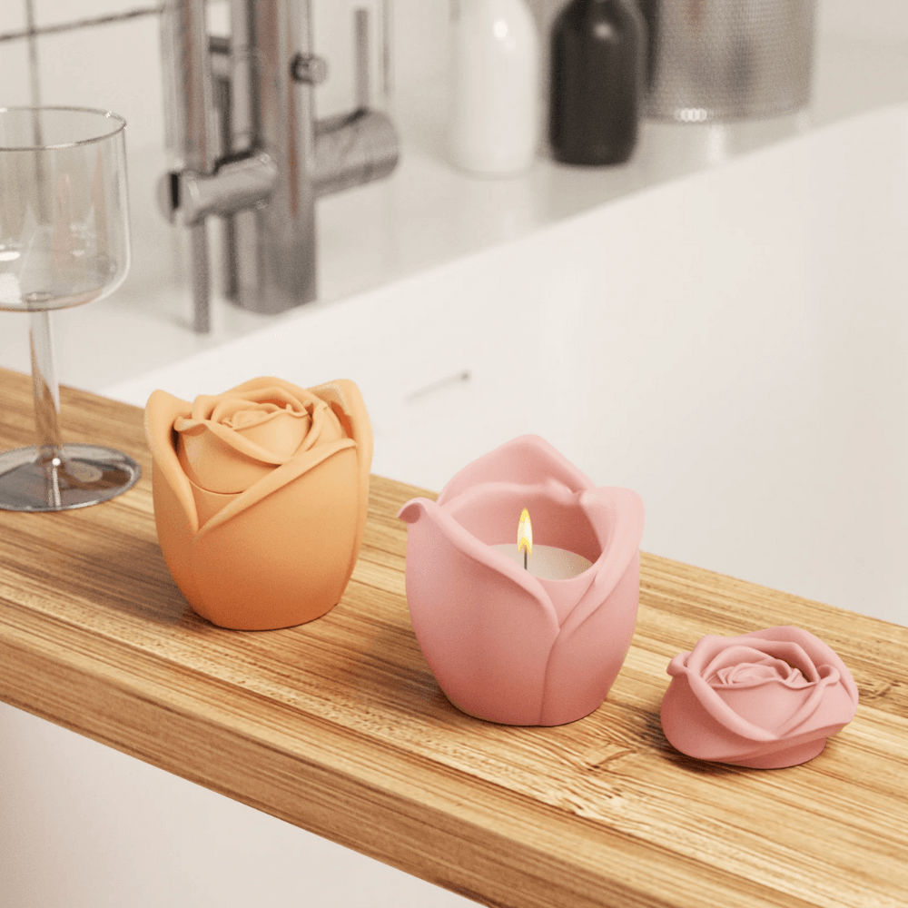 Boowan Nicole: Rose Reverie Candle Jar Silicone Mould - 3oz / 5oz Candle - BohriAli.com