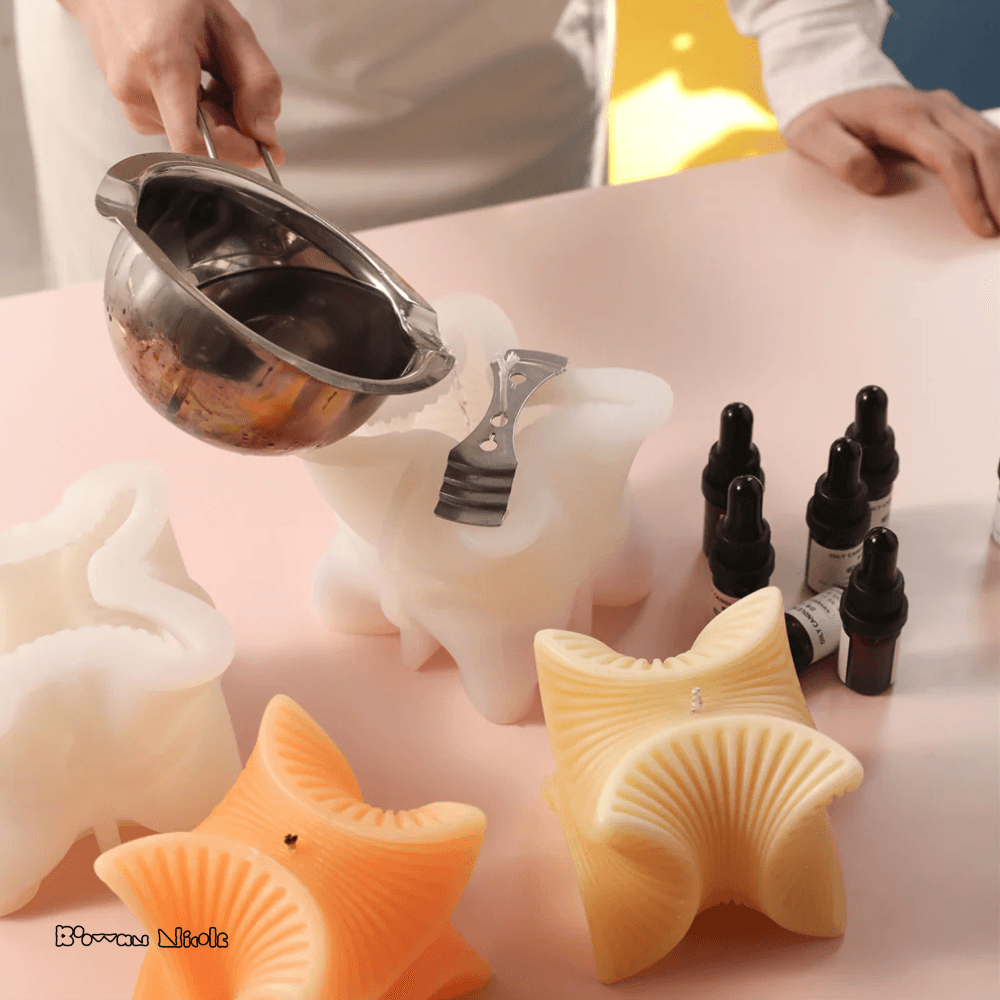 Boowan Nicole: Ribbed Twisted Cube Candle Silicone Mould - BohriAli.com