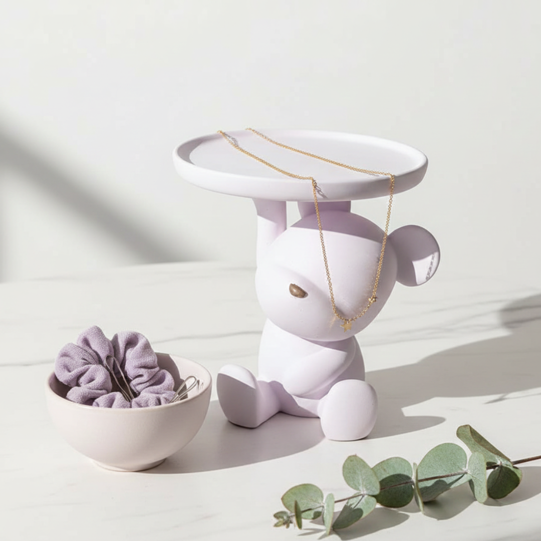 Bear with Tray Silicone Mould | For Concrete | Jesmonite®️| Resin