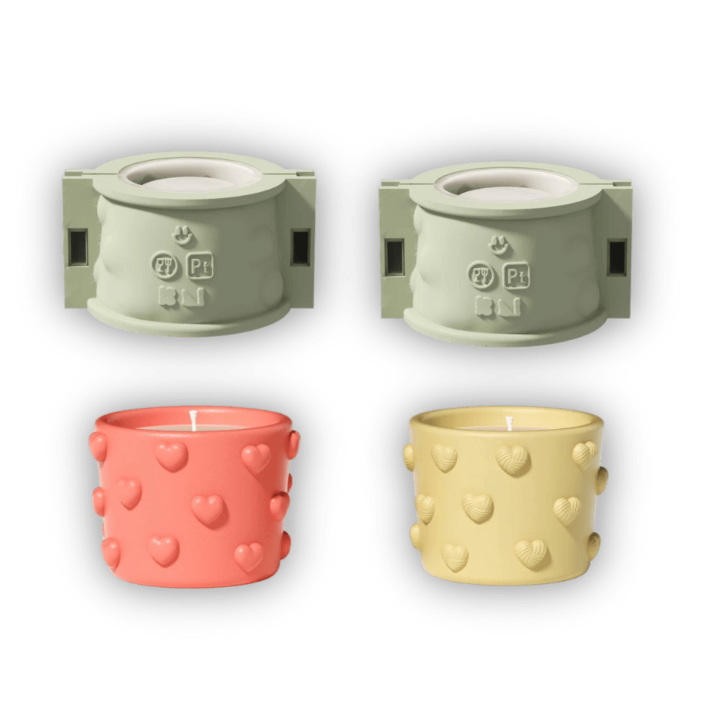 Boowan Nicole: 3.5oz Dreamy Bubble Hearts Candle Jar Silicone Mold - BohriAli.com