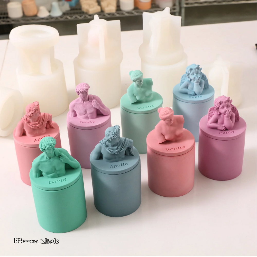 Boowan Nicole: Mythology Sculptures VENUS Concrete Candle Jar Silicone Mould