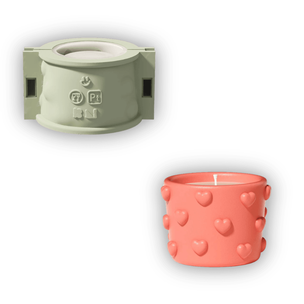 Boowan Nicole: 3.5oz Dreamy Bubble Hearts Candle Jar Silicone Mold - BohriAli.com