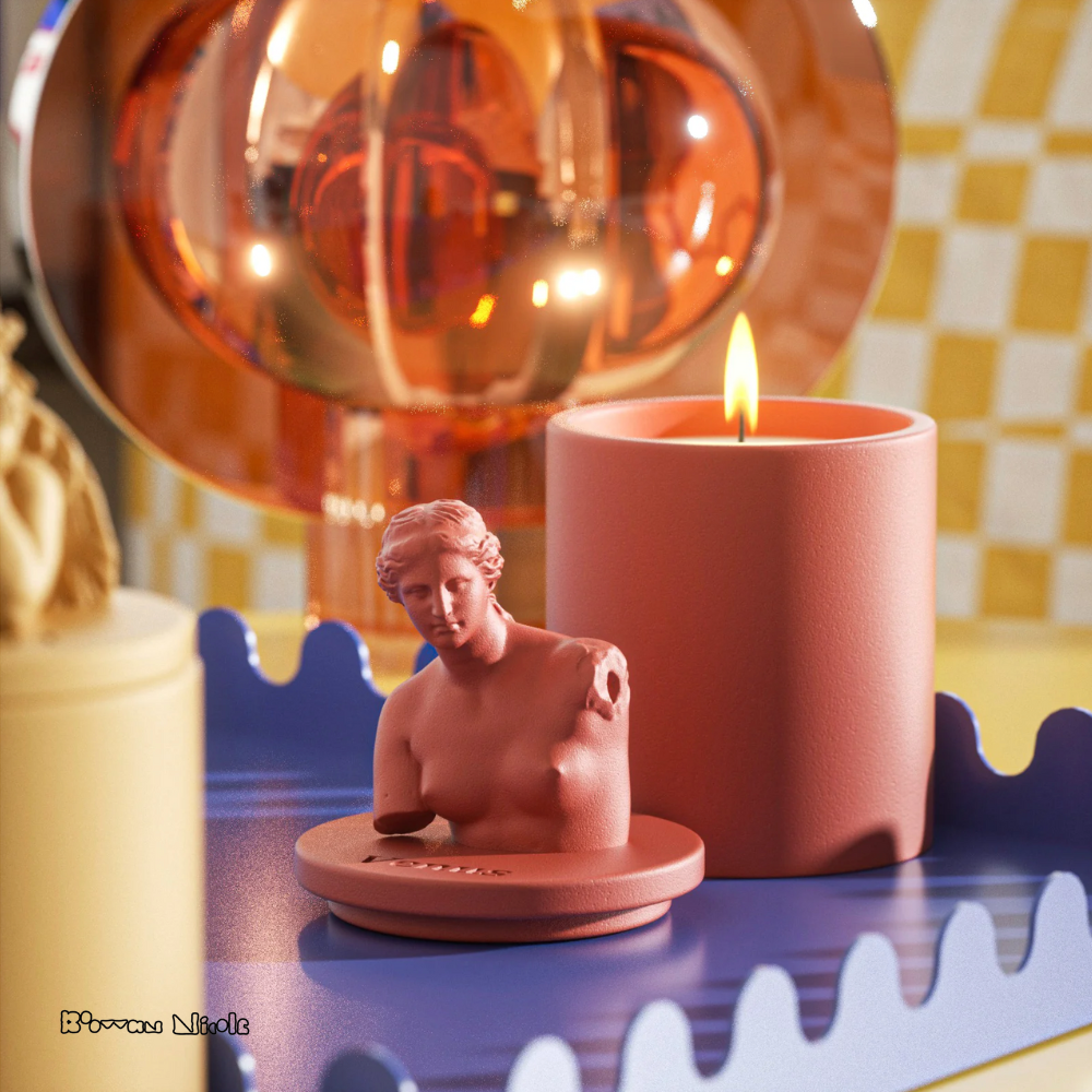 Boowan Nicole: Mythology Sculptures VENUS Concrete Candle Jar Silicone Mould