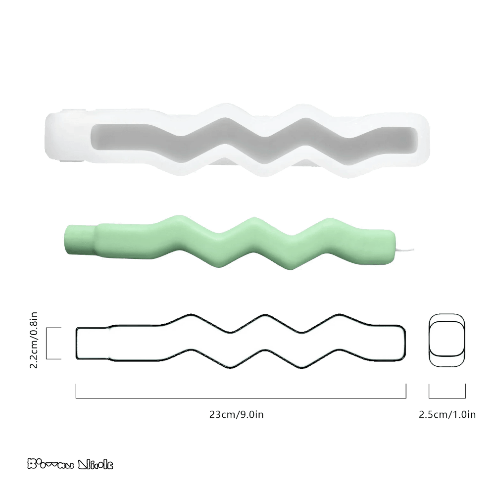 Boowan Nicole: Wave Taper Candle Silicone Mold - BohriAli.com