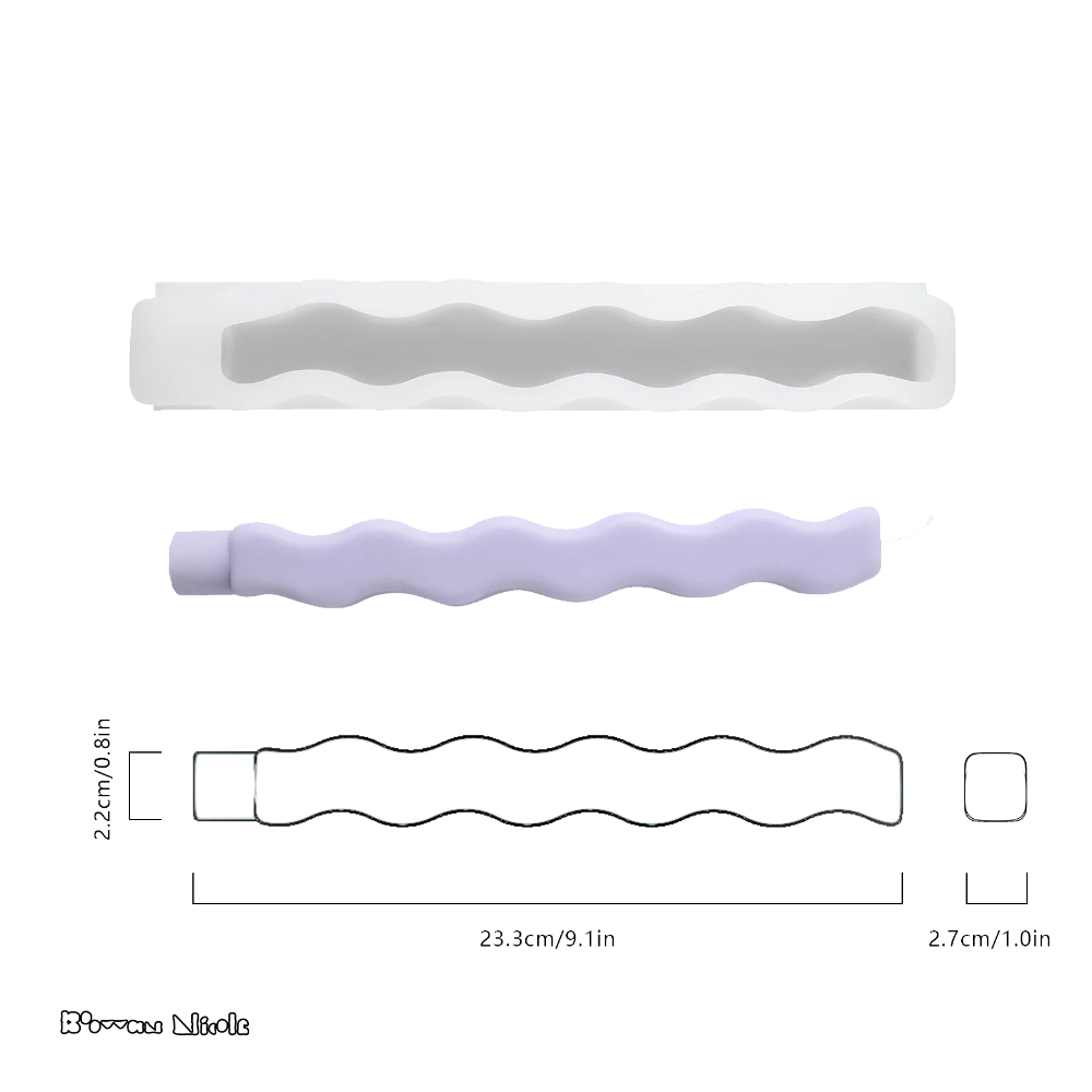 Boowan Nicole: Wave Taper Candle Silicone Mold