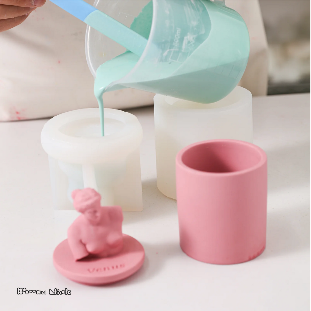 Boowan Nicole: Mythology Sculptures VENUS Concrete Candle Jar Silicone Mould