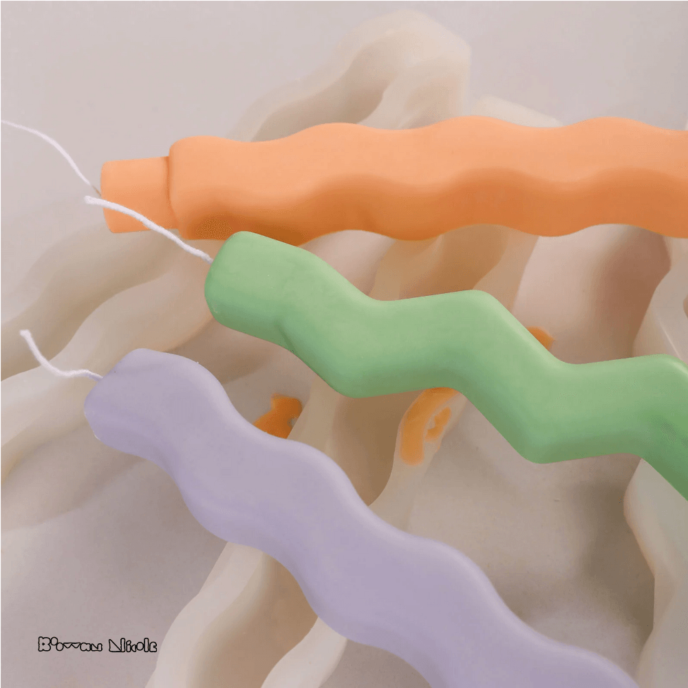Boowan Nicole: Wave Taper Candle Silicone Mold - BohriAli.com