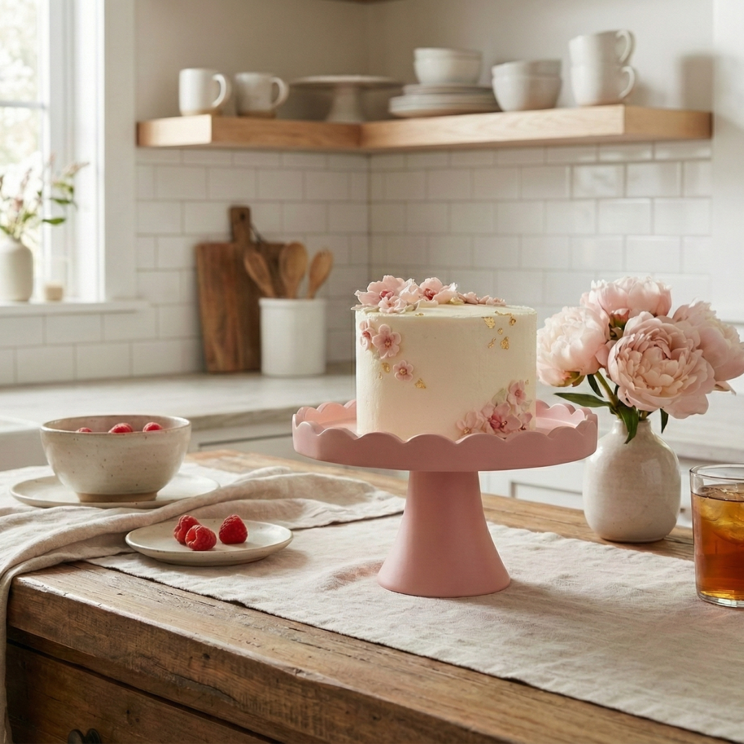 Scallop Rim Cake Stand Silicone Mould (2-Piece Set) | For Concrete | Jesmonite®️| Resin