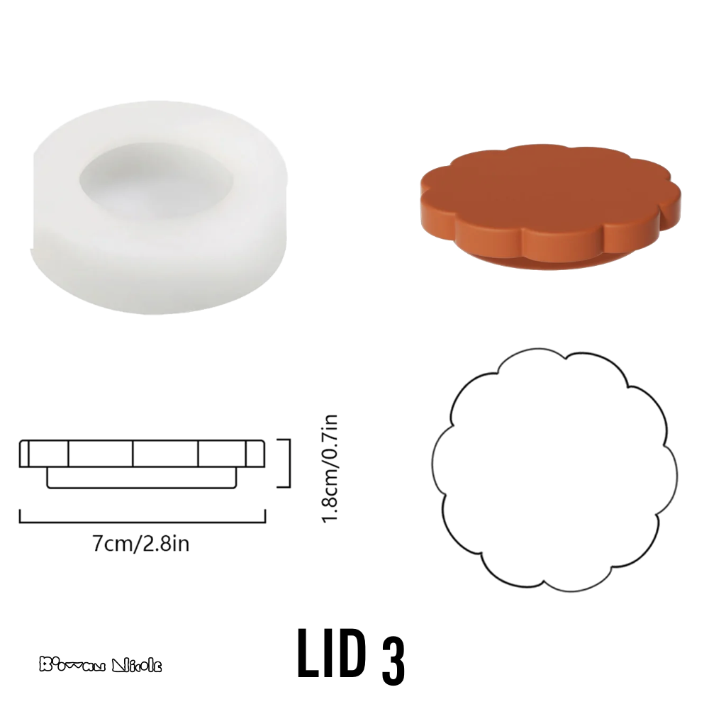 Boowan Nicole: Nicole's Candle Jar with Lid Silicone Mould