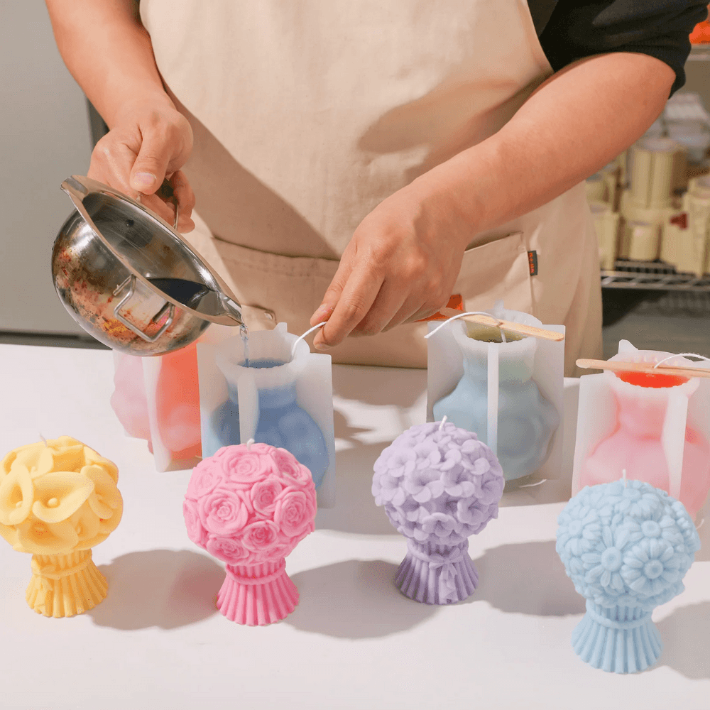 Boowan Nicole: Bouquet Flourishing Candle Silicone Mould Collection - BohriAli.com
