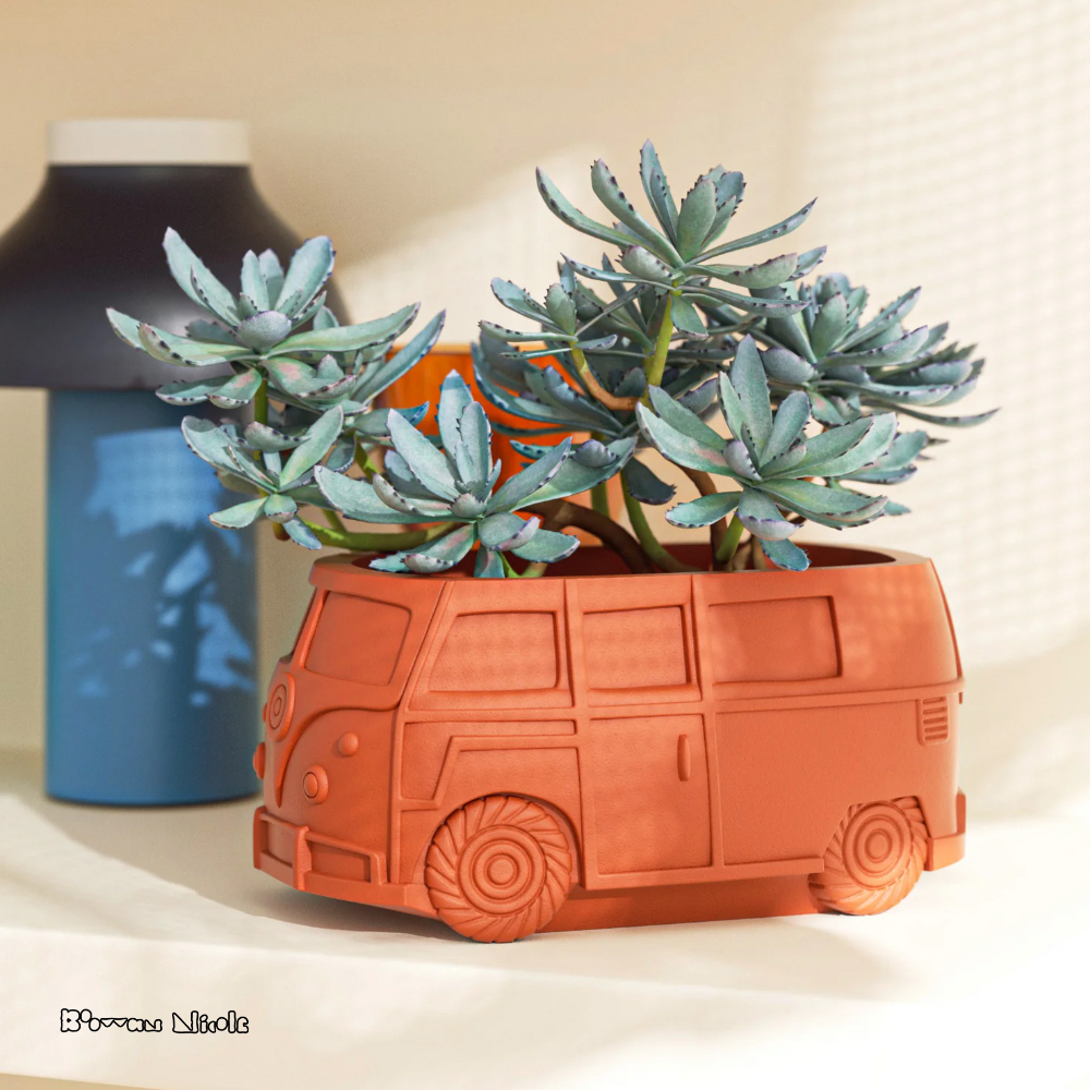 Boowan Nicole: VW Bus Plant Pot Concrete Silicone Mold