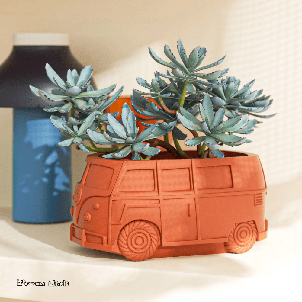 Boowan Nicole: VW Bus Plant Pot Concrete Silicone Mold - BohriAli.com