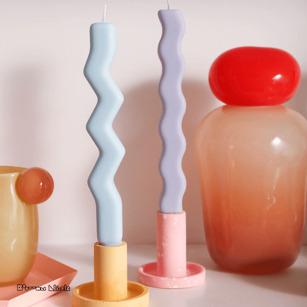 Boowan Nicole: Wave Taper Candle Silicone Mold - BohriAli.com