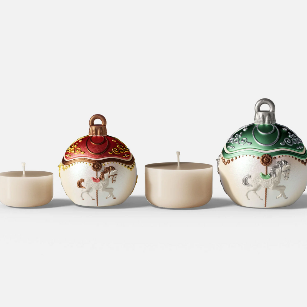 Boowan Nicole: Carousel of Dreams Bauble Candle Jar & Candle Refill Silicone Mold Collection