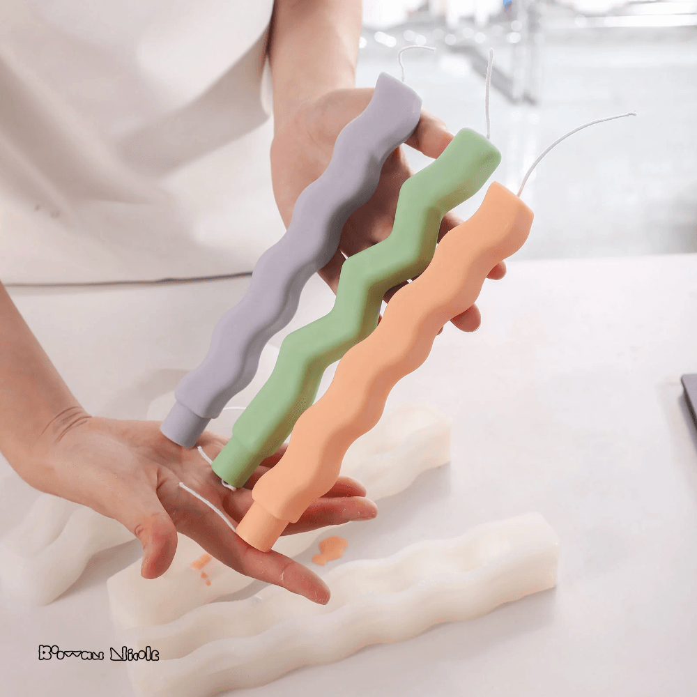 Boowan Nicole: Wave Taper Candle Silicone Mold - BohriAli.com