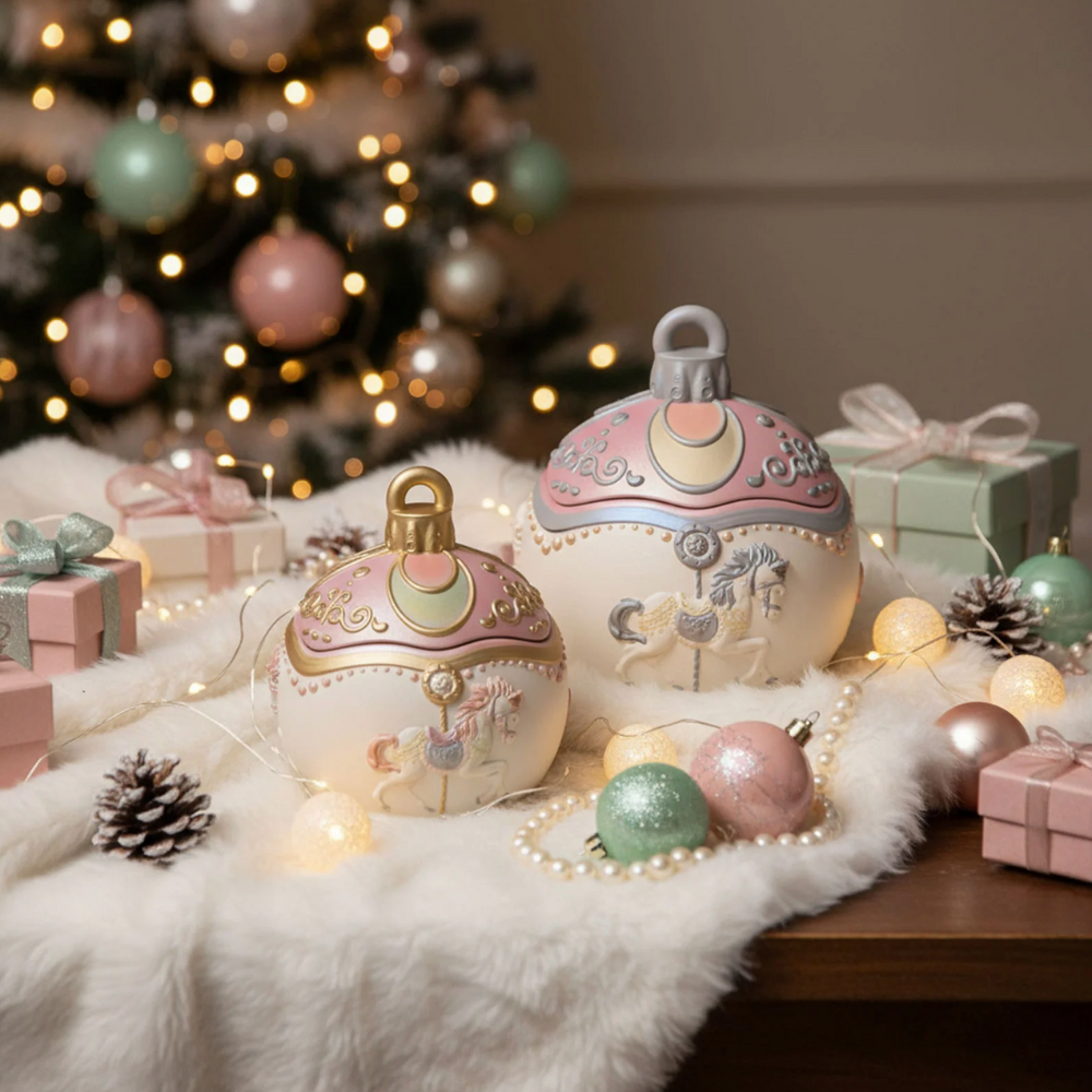 Boowan Nicole: Carousel of Dreams Bauble Candle Jar & Candle Refill Silicone Mold Collection