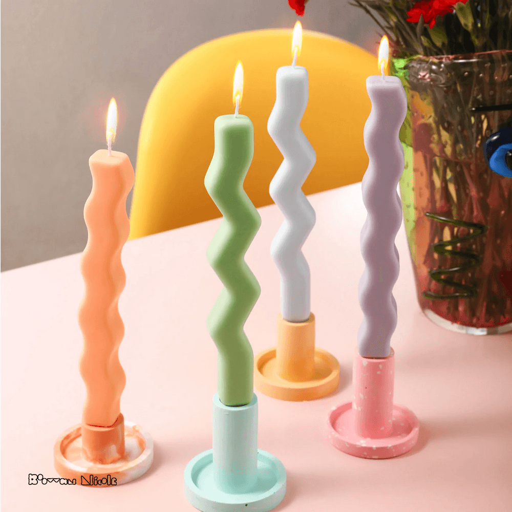 Boowan Nicole: Wave Taper Candle Silicone Mold - BohriAli.com