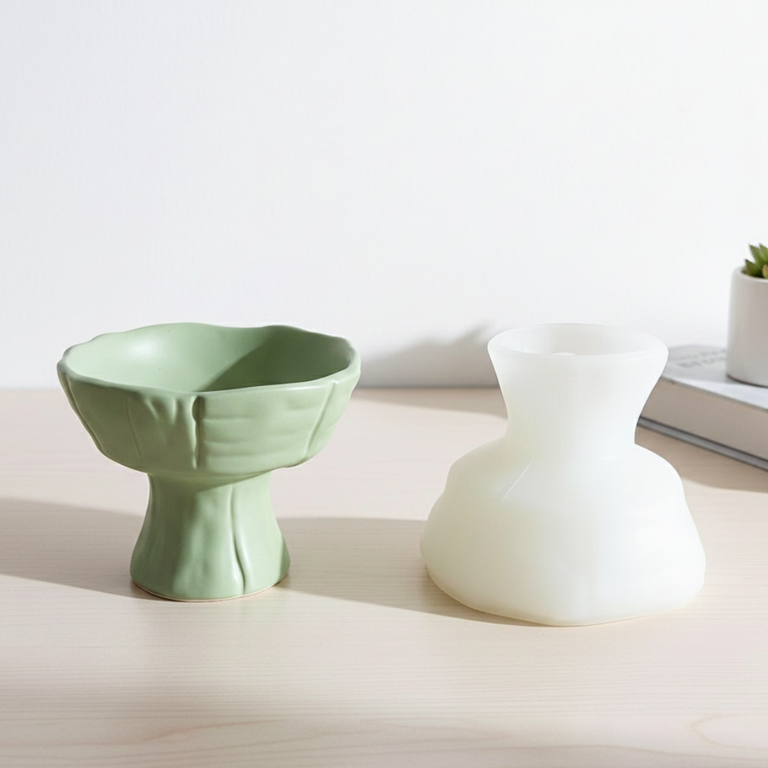 Wavy Pedestal Bowl Silicone Mould. | For Concrete | Jesmonite®️| Resin