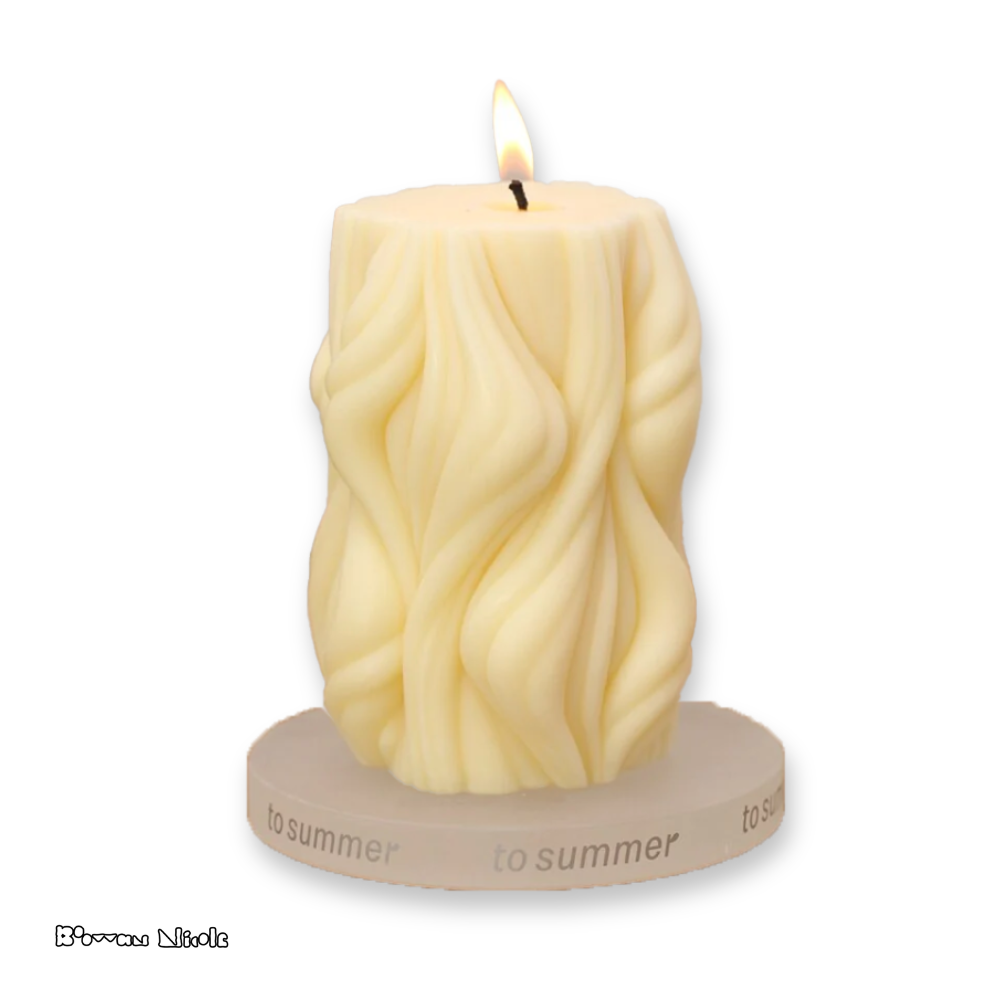 Boowan Nicole: Ocean Wave Pillar Candle Silicone Mould