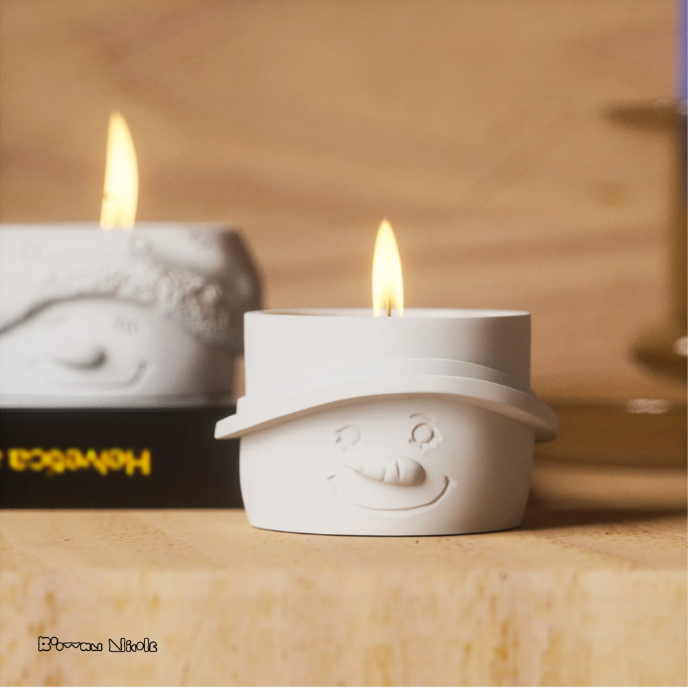 Boowan Nicole: Christmas Snowman Tealight Candle Holder Silicone Mold (SH0960)