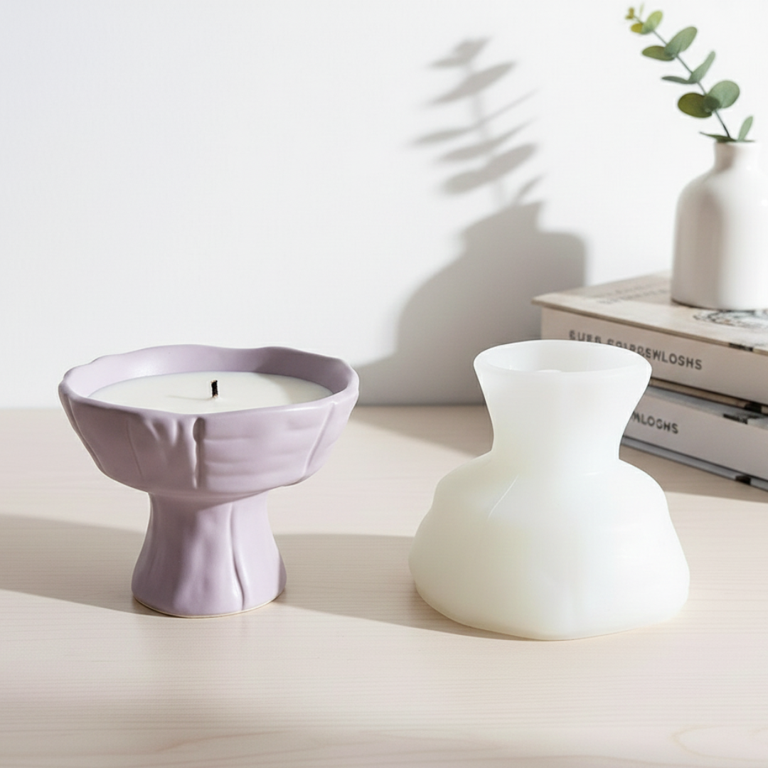 Wavy Pedestal Bowl Silicone Mould. | For Concrete | Jesmonite®️| Resin