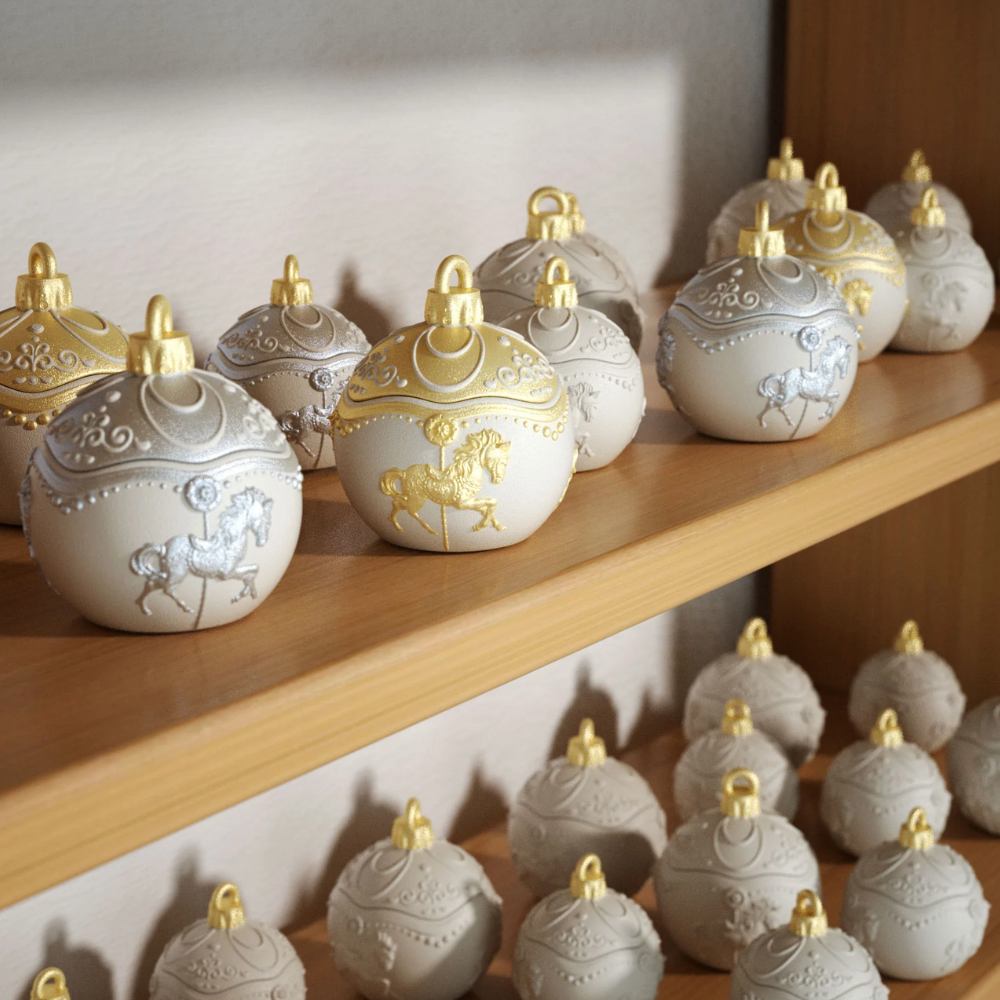 Boowan Nicole: Carousel of Dreams Bauble Candle Jar & Candle Refill Silicone Mold Collection