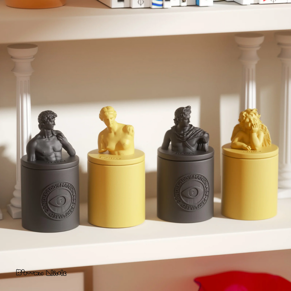 Boowan Nicole: Mythology Sculptures APOLLO Concrete Candle Jar Silicone Mould