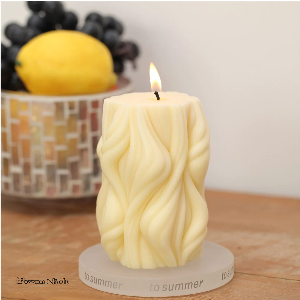 Boowan Nicole: Ocean Wave Pillar Candle Silicone Mould