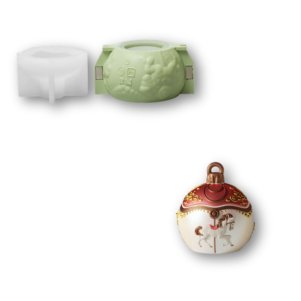 Boowan Nicole: Carousel of Dreams Bauble Candle Jar & Candle Refill Silicone Mold Collection