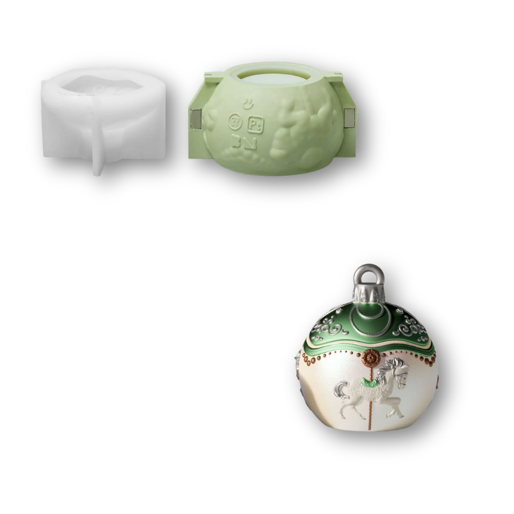 Boowan Nicole: Carousel of Dreams Bauble Candle Jar & Candle Refill Silicone Mold Collection