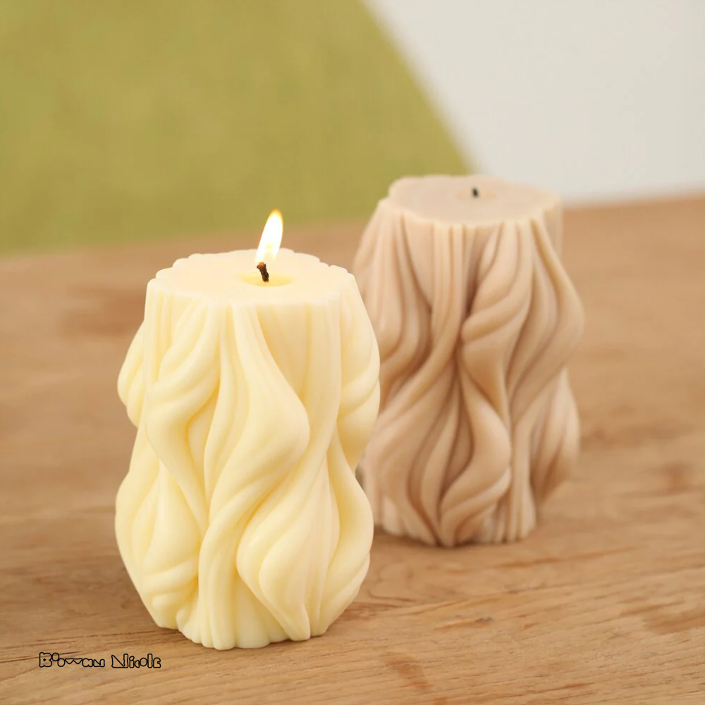 Boowan Nicole: Ocean Wave Pillar Candle Silicone Mould