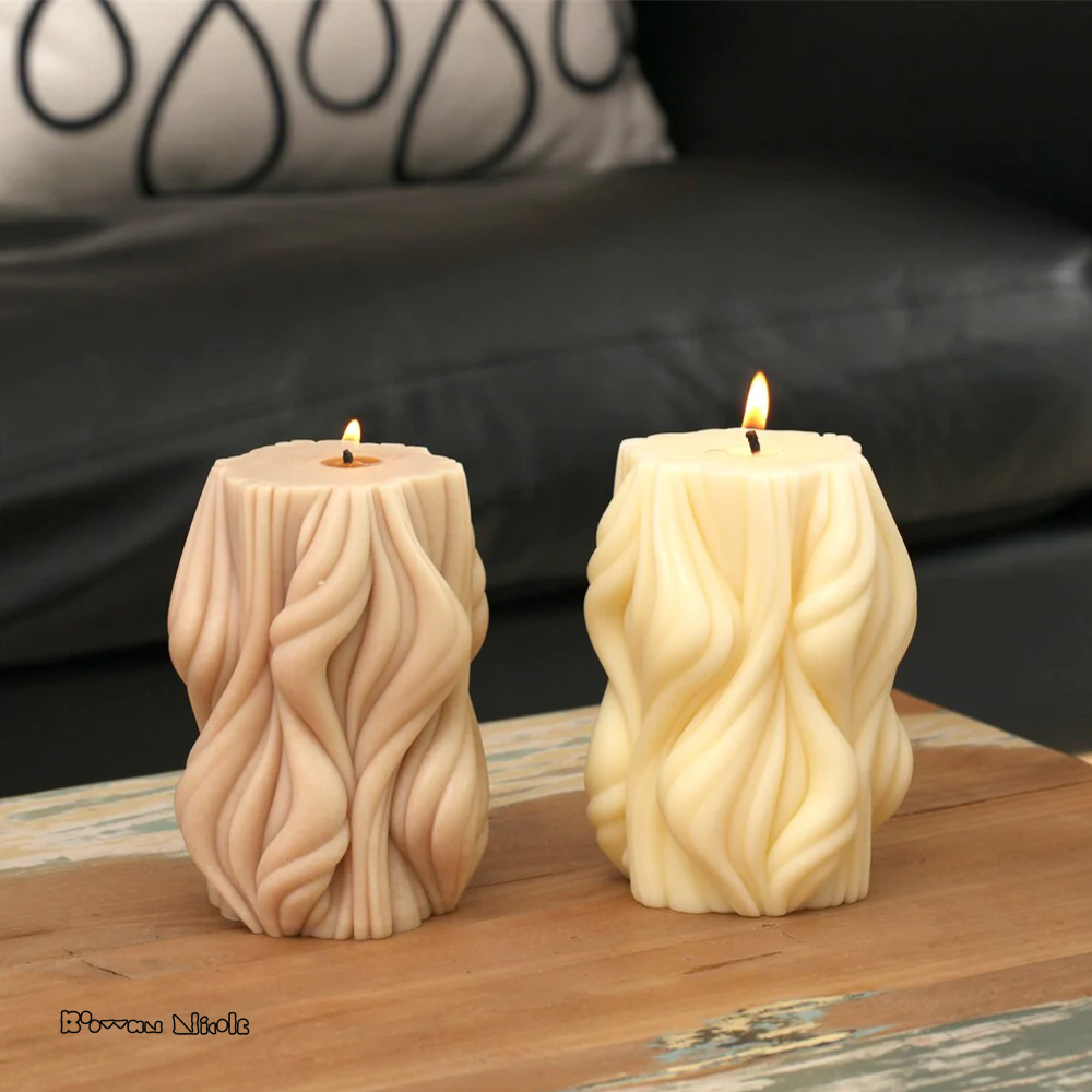 Boowan Nicole: Ocean Wave Pillar Candle Silicone Mould