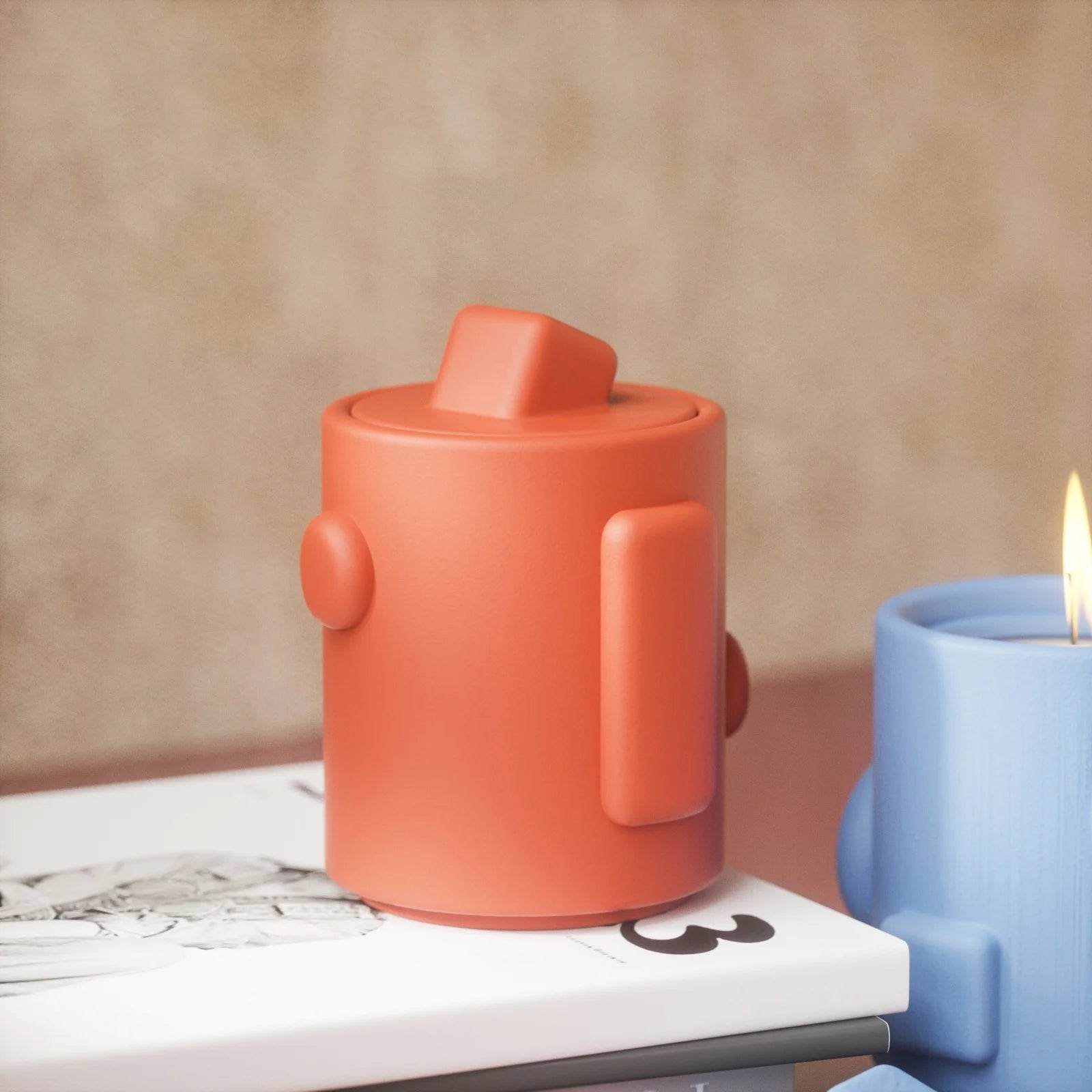 Boowan Nicole: Geometric Candle Jar with Lid Silicone Mould - BohriAli.com