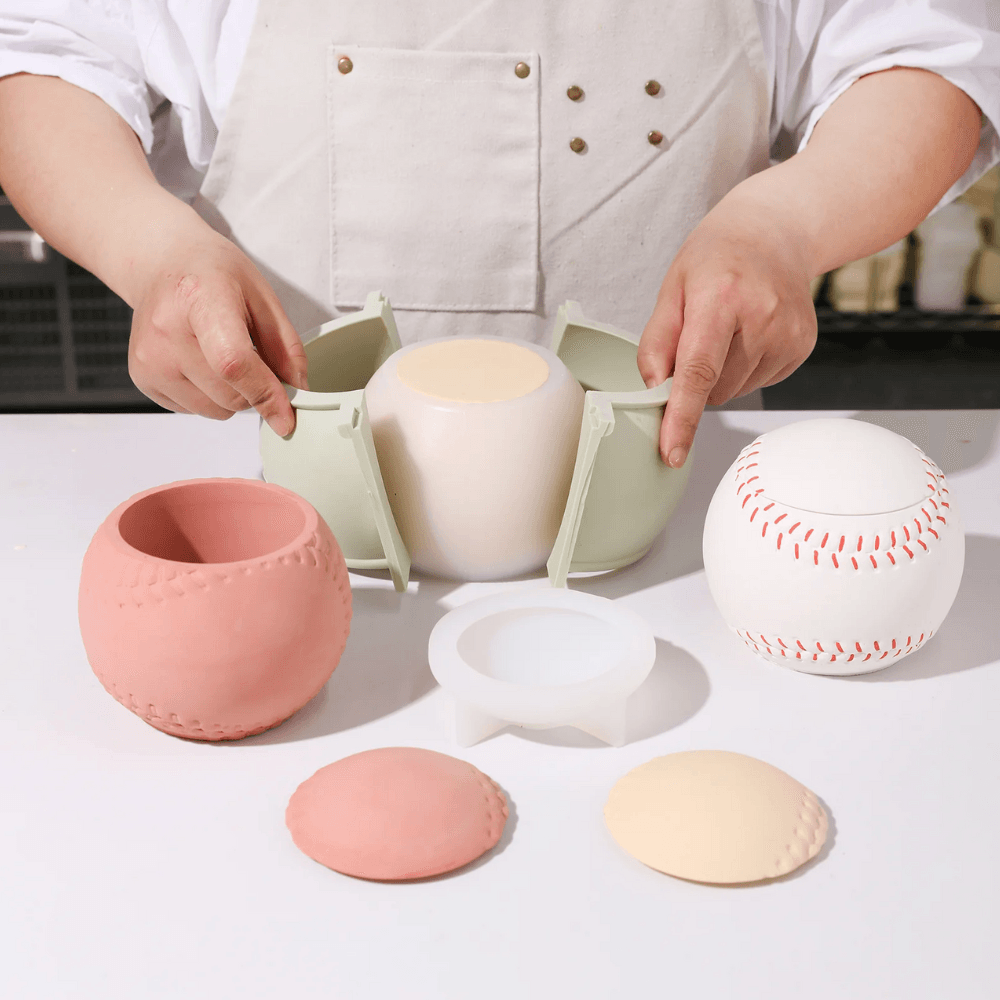 Boowan Nicole: UP Vibe X Boowan Nicole | Sports Series: Baseball Candle Jar Silicone Mold - BohriAli.com