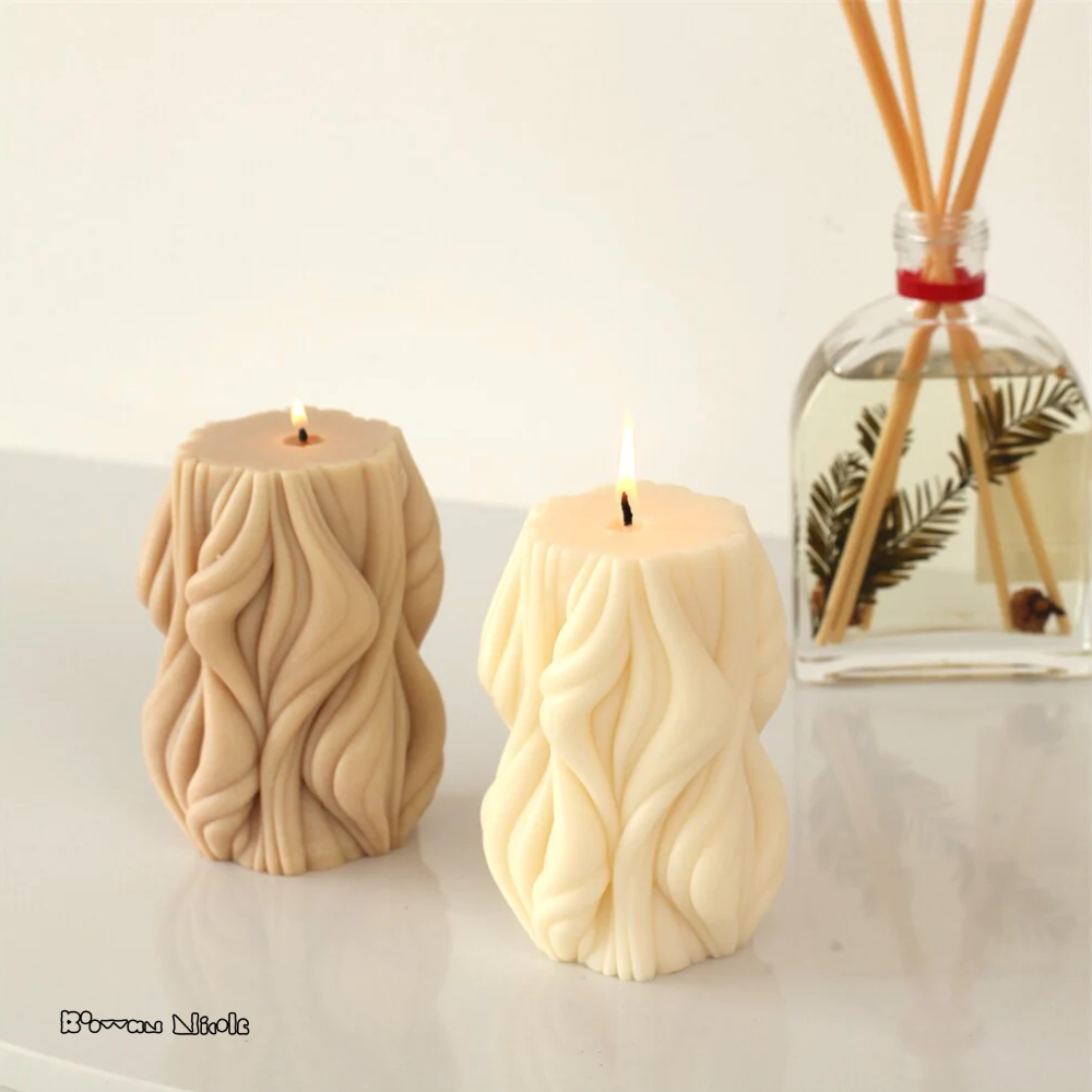 Boowan Nicole: Ocean Wave Pillar Candle Silicone Mould