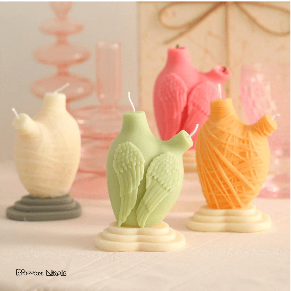 Boowan Nicole: Burning Heart Candle Silicone Mould - BohriAli.com