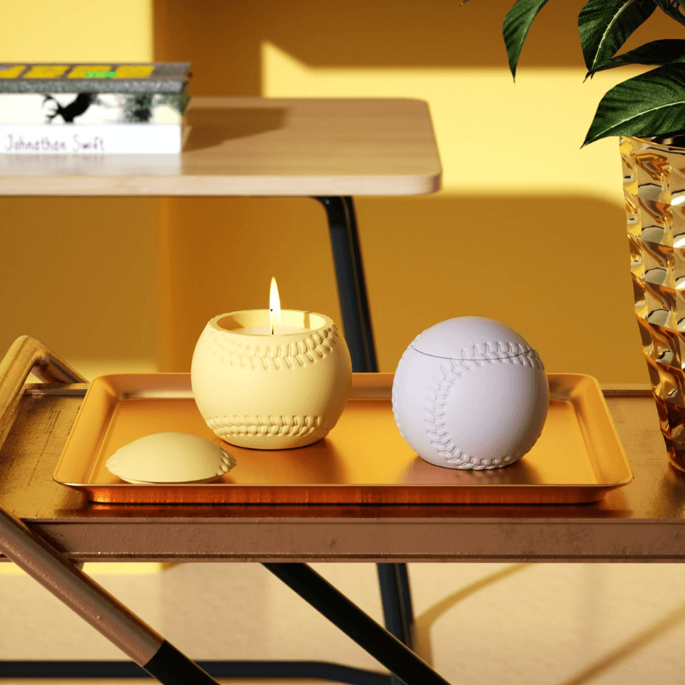 Boowan Nicole: UP Vibe X Boowan Nicole | Sports Series: Baseball Candle Jar Silicone Mold - BohriAli.com