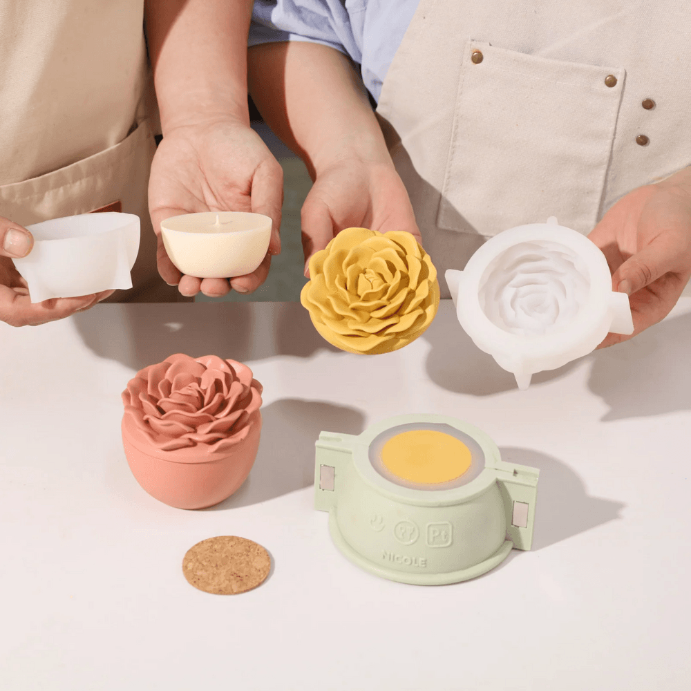 Boowan Nicole: Crowning Rose Candle Jar Silicone Mold - 3.5 Oz / 7 Oz - BohriAli.com