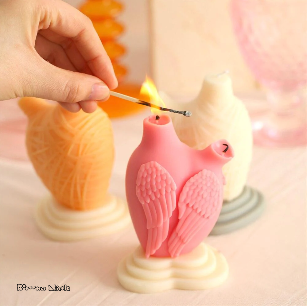 Boowan Nicole: Burning Heart Candle Silicone Mould