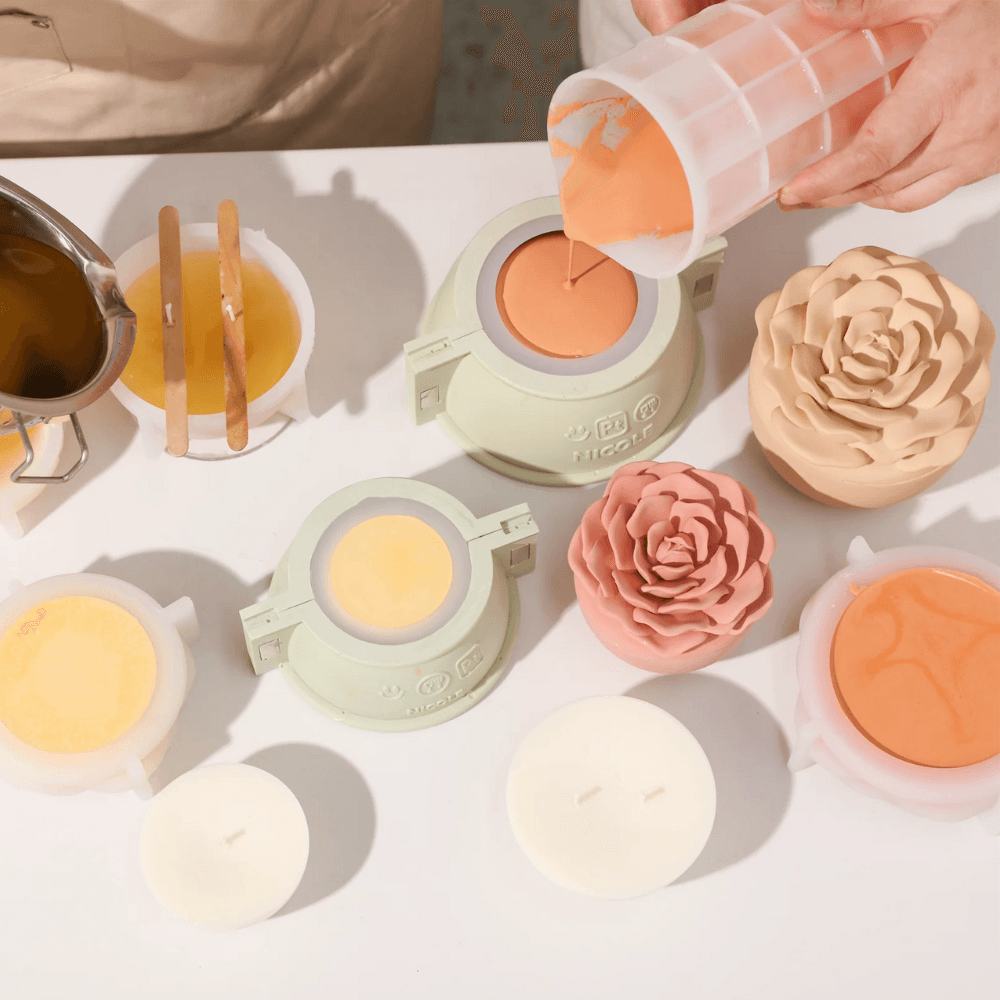 Boowan Nicole: Crowning Rose Candle Jar Silicone Mold - 3.5 Oz / 7 Oz - BohriAli.com